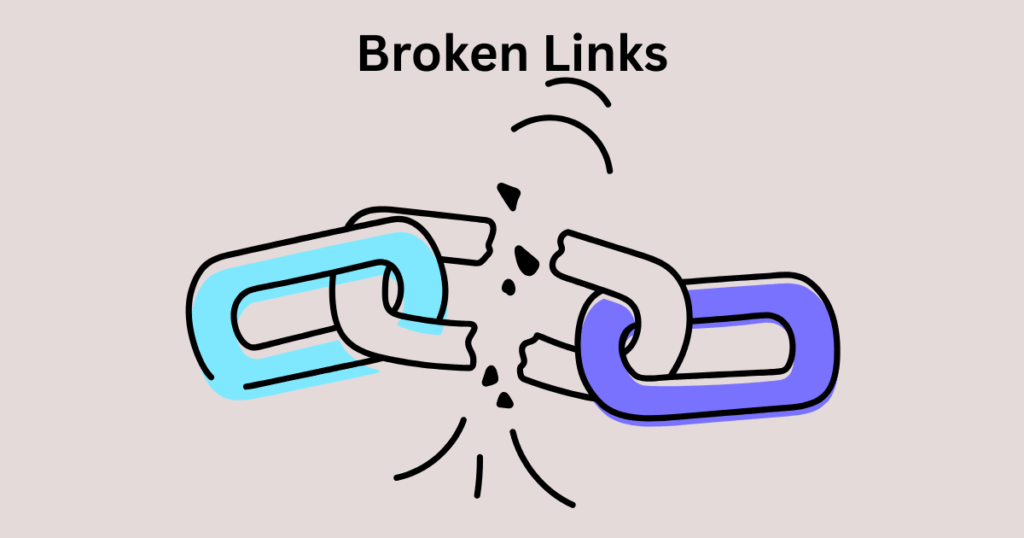 An image of Broken Links in a blog on building authority backlinks