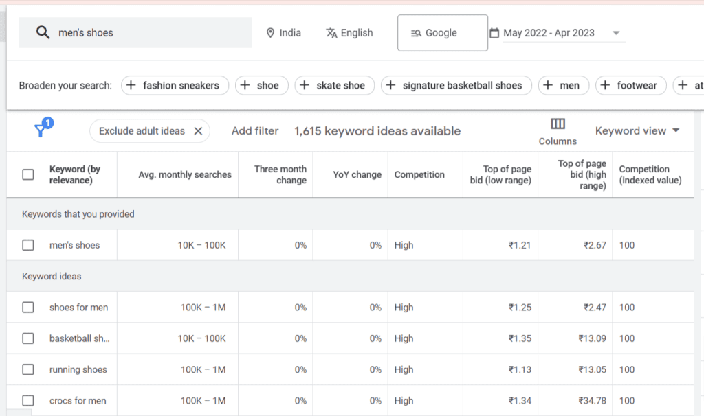 keyword planner keyword research tool