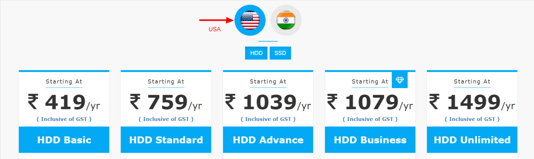 Globehost website hosting plan USA