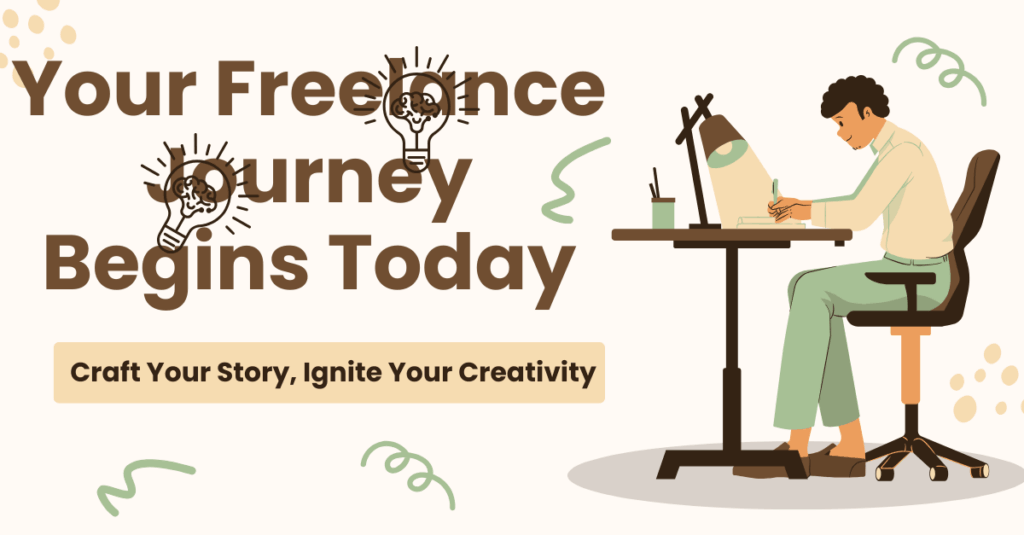 An image of creative writing for a blog on how to start a freelance business.