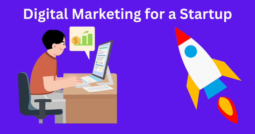 An image showing digital marketing for a startup.